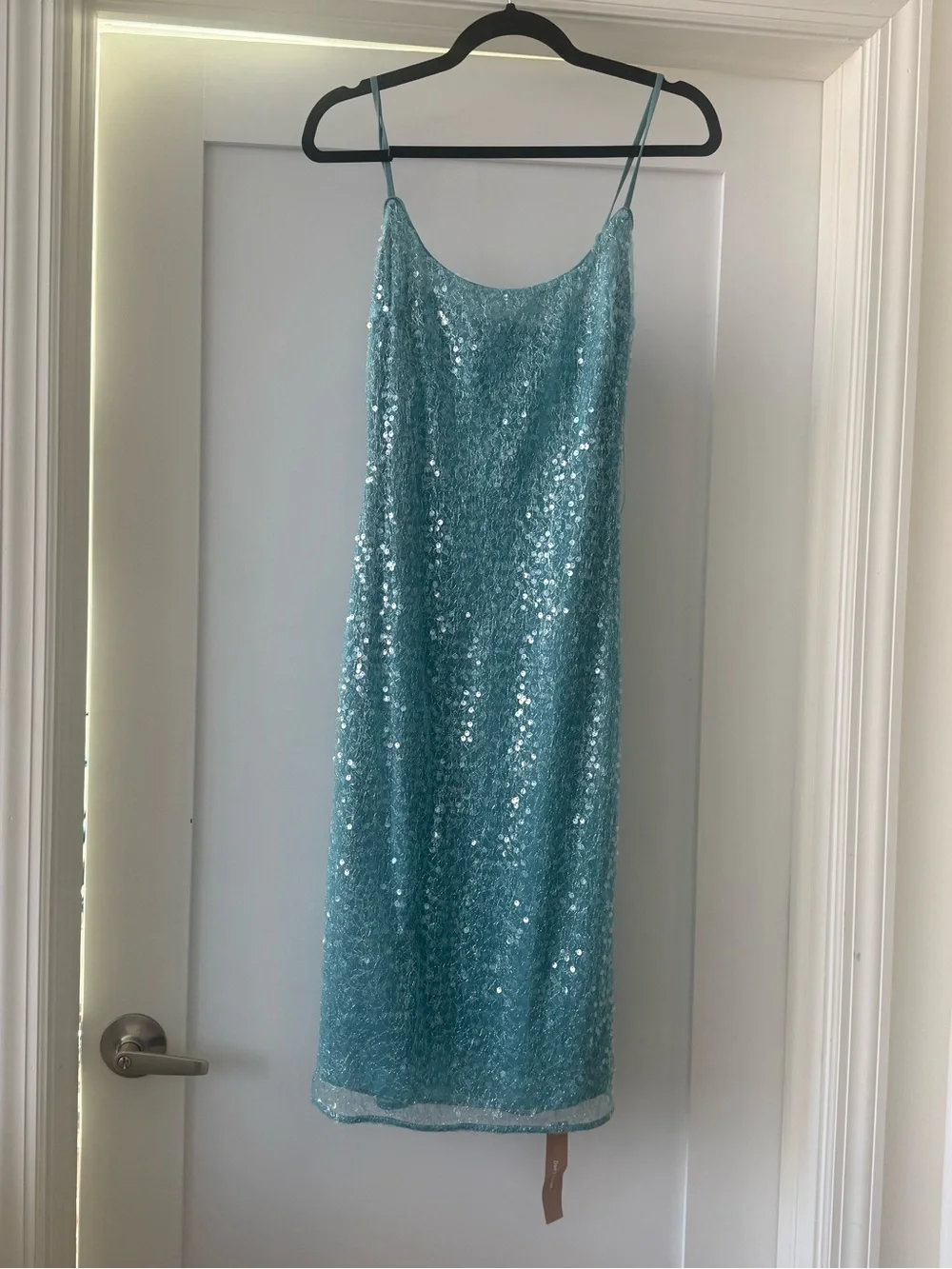 Reformation Teal Sequin Midi Dress